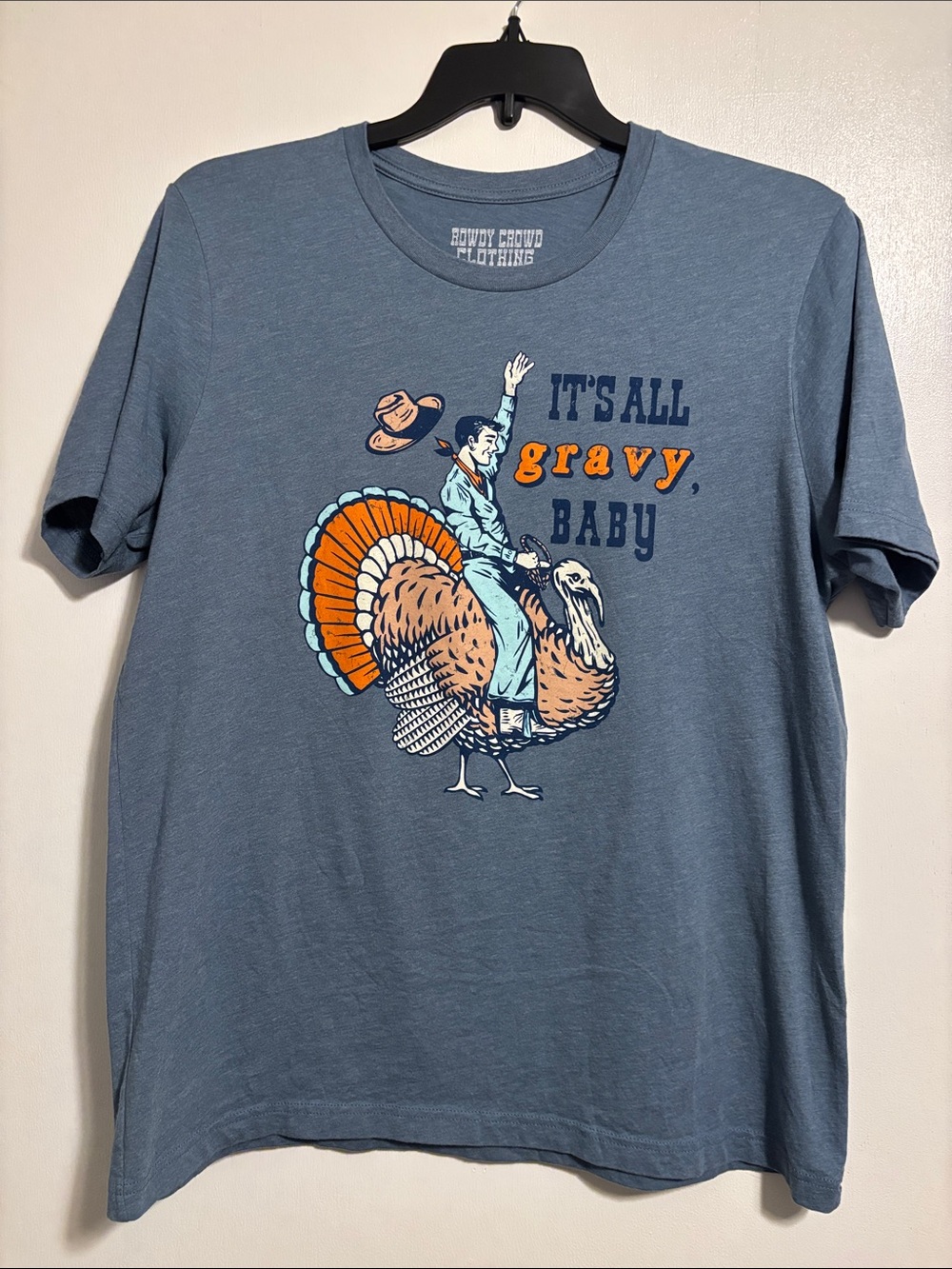 Thanksgiving Blue Graphic Tee - It's All Gravy, Baby